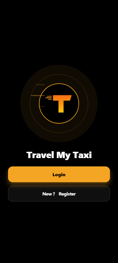 Travel My Taxi driver app login screen